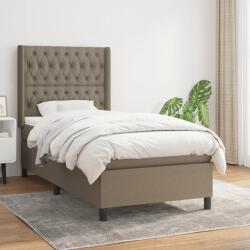 vidaXL tópszínű szövet rugós ágy matraccal 90 x 190 cm (3131637)