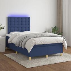 vidaXL kék szövet rugós és LED-es ágy matraccal 120 x 200 cm (3135747)