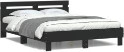 vidaXL fekete ágykeret LED-es matrac nélkül 150 x 200 cm (3207540)