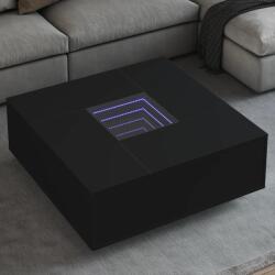 vidaXL fekete végtelen hatású LED-es dohányzóasztal 100 x 100 x 40 cm (3284043)