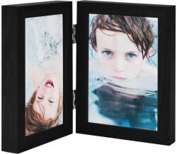 vidaXL fekete kétszárnyas fényképkeretszett 2 x (10 x 15 cm) (332765)