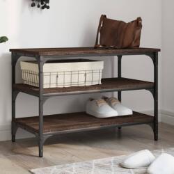 vidaXL barna tölgy színű szerelt fa cipőtároló pad 70 x 38, 5 x 49 cm (839042)