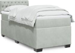 vidaXL világosszürke bársony rugós ágy matraccal 100 x 200 cm (3288540)