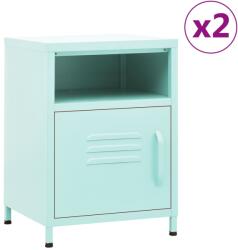 vidaXL 2 db menta acél éjjeliszekrény 35 x 35 x 51 cm (3095219)