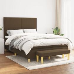 vidaXL sötétbarna szövet rugós ágy matraccal 140 x 190 cm (3136992)