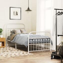vidaXL fehér fém ágykeret fej- és lábtámlával 90x200 cm (376660)