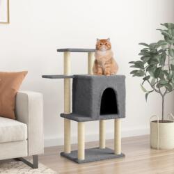 vidaXL sötétszürke macskabútor szizál kaparófákkal 97 cm (172066) - vidaxl