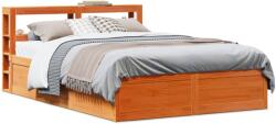 vidaXL viaszbarna tömör fenyőfa ágykeret fejtámlával 120 x 200 cm (3306347)