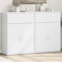 vidaXL 2 db fehér szerelt fa tálalószekrény 60 x 30 x 84 cm (3276595) - vidaxl