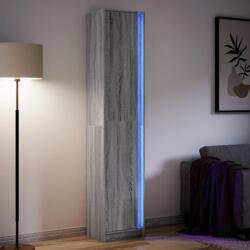 vidaXL szürke sonoma szerelt fa LED-es magasszekrény 41, 5x32, 5x200 cm (3307903)