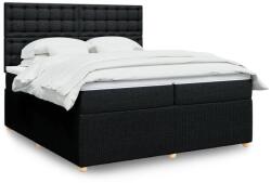 vidaXL fekete szövet rugós ágy matraccal 200 x 200 cm (3294479)