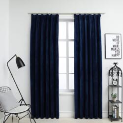 vidaXL 2 db sötétkék bársony sötétítőfüggöny kampókkal 140 x 175 cm (134532)