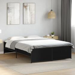 vidaXL fekete szerelt fa és fém ágykeret 120 x 190 cm (3279907)