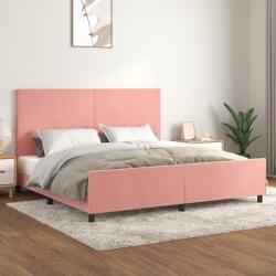 vidaXL rózsaszín bársony ágykeret fejtámlával 200 x 200 cm (3125658)