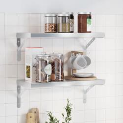vidaXL 2 db ezüstszínű rozsdamentes acél fali polc 50 x 23, 5 cm (3214510)
