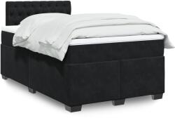 vidaXL fekete bársony rugós ágy matraccal 120x190 cm (3288566)