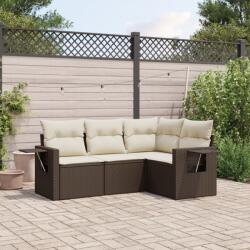 vidaXL 4 részes barna polyrattan kerti ülőgarnitúra párnákkal (3252450)