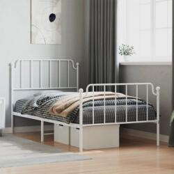 vidaXL fehér fém ágykeret fej- és lábtámlával 100 x 190 cm (373948)