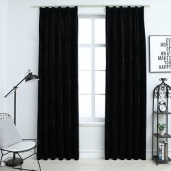 vidaXL 2 db fekete bársony sötétítőfüggöny kampókkal 140 x 175 cm (134492)