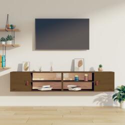 vidaXL 2 db mézbarna tömör fenyőfa faliszekrény 80 x 30 x 30 cm (818392)