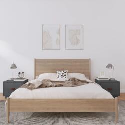 vidaXL 2 db szürke tömör fenyőfa éjjeliszekrény 40 x 34 x 35 cm (818290)