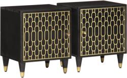 vidaXL 2 db tömör mangófa éjjeliszekrény 40 x 33 x 46 cm (358317)