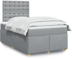 vidaXL világosszürke szövet rugós ágy matraccal 120 x 200 cm (3291261)