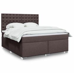 vidaXL sötétbarna szövet rugós ágy matraccal 180 x 200 cm (3292884)