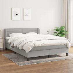 vidaXL világosszürke szövet rugós ágy matraccal 140 x 200 cm (3126325)