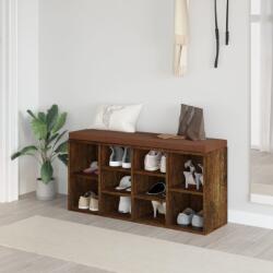 vidaXL füstös tölgy színű szerelt fa cipőtároló pad 103x30x48 cm (342612) - vidaxl