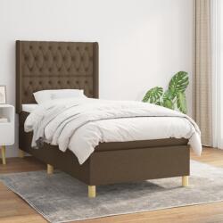 vidaXL sötétbarna szövet rugós ágy matraccal 100 x 200 cm (3132212)