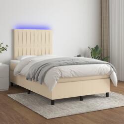 vidaXL krémszínű szövet rugós és LED-es ágy matraccal 120 x 200 cm (3135026)