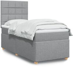 vidaXL világosszürke szövet rugós ágy matraccal 90x190 cm (3293435)