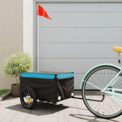 vidaXL fekete-kék vas kerékpár-utánfutó 30 kg (94079) - vidaxl