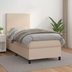 vidaXL cappuccino színű műbőr rugós ágy matraccal 100 x 200 cm (3142712)