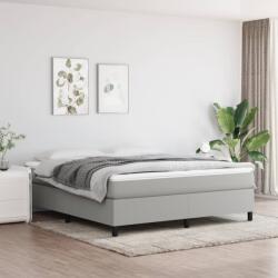 vidaXL világosszürke szövet rugós ágy matraccal 180 x 200 cm (3144439)