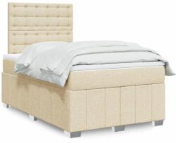 vidaXL krémszínű szövet rugós ágy matraccal 120 x 200 cm (3293954)
