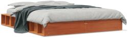 vidaXL viaszbarna tömör fenyőfa ágy matrac nélkül 140 x 190 cm (844436)