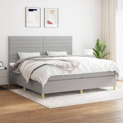 vidaXL világosszürke szövet rugós ágy matraccal 200 x 200 cm (3142441)