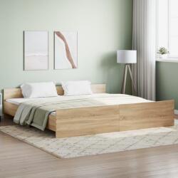 vidaXL sonoma tölgy színű ágykeret fej- és lábtámlával 180 x 200 cm (3203770) - vidaxl