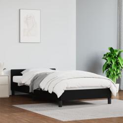 vidaXL fekete ágykeret fejtámlával matrac nélkül 90x200 cm (347477)