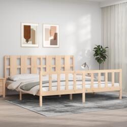vidaXL tömör fa ágykeret fejtámlával 180 x 200 cm (3192246) - vidaxl