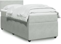 vidaXL világosszürke bársony rugós ágy matraccal 90x190 cm (3289908)