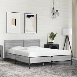 vidaXL szürke sonoma szerelt fa és fém ágykeret 140 x 200 cm (3280000)