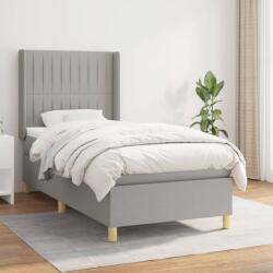 vidaXL világosszürke szövet rugós ágy matraccal 100 x 200 cm (3132129)