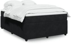 vidaXL fekete bársony rugós ágy matraccal 140 x 190 cm (3285640)