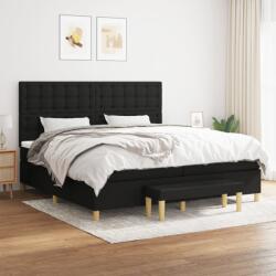 vidaXL fekete szövet rugós ágy matraccal 200 x 200 cm (3137503)
