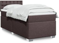 vidaXL sötétbarna szövet rugós ágy matraccal 80 x 200 cm (3288032) - vidaxl
