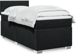 vidaXL fekete szövet rugós ágy matraccal 90x200 cm (3285766)
