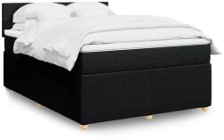 vidaXL fekete szövet rugós ágy matraccal 160x200 cm (3289809)